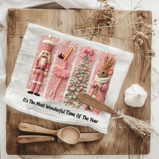 must have holiday kitchen decor pink towel
unique boutique christmas towel gift for women
christmas kitchen accessory pink festive towel
holiday home must have kitchen towel christmas decor
