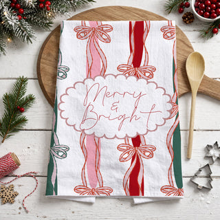 Wholesale preppy christmas kitchen towel bow pattern aesthetic decor
coquette style christmas towel with pink ribbon bow design
modern holiday kitchen towel with festive ribbon stripes
chic christmas decor towel with bows and soft color palette
trendy pink and green holiday kitchen towel bow pattern in bulk