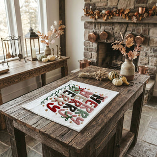 neutral and pink christmas kitchen towel cozy decor
soft blush christmas towel minimalist holiday kitchen
pink and cream christmas decor kitchen towel aesthetic
subtle pink holiday towel for neutral christmas homes