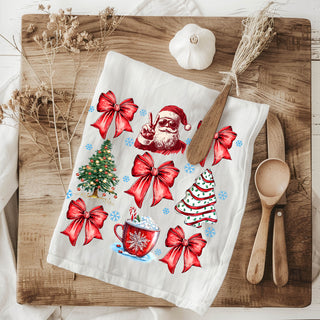 Christmas ribbon bow kitchen accessories
Holiday bow kitchen towel sparkle
Festive bow Christmas kitchen decor