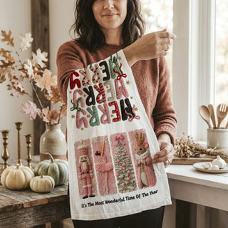 pink christmas aesthetic kitchen decor towel
soft girl christmas kitchen towel pink decor
coquette christmas kitchen towel pink holiday style
feminine christmas kitchen decor pink towel