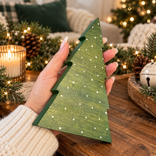 Christmas tabletop tree decorations
neutral Christmas tree decor
wooden holiday tree decorations
rustic farmhouse Christmas decor