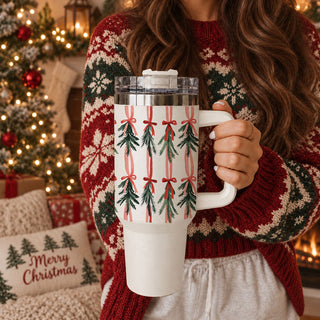 Wholesale pink red green Christmas tumbler design
mistletoe bow wraparound tumbler
Christmas tumbler full holiday pattern
bow and greenery Christmas tumbler product showcase
40oz Christmas tumbler with repeated ribbon bows
Christmas tumbler with evergreen sprigs and red bows
Christmas tumbler with pink red bows and greenery
40oz Christmas tumbler with handle
Coquette Christmas tumbler
Mistletoe Christmas tumbler
Bow Christmas tumbler
Pink and red Christmas drinkware
Feminine Christmas gifts