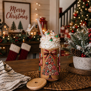 
17oz bohemian holiday glass tumbler eco-friendly - Christmas nutcracker floral coffee cup bamboo lid - Pink teal kitchen decor
Christmas bohemian drinkware glass tumbler 17oz - Nutcracker floral bamboo lid - Holiday boho pink teal coffee cup wholesalers