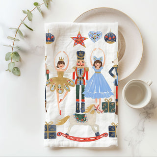 timeless christmas kitchen accessory decorative towel
elegant farmhouse holiday kitchen decor towel
cozy christmas kitchen aesthetic nutcracker towel
soft neutral holiday kitchen styling dish towel