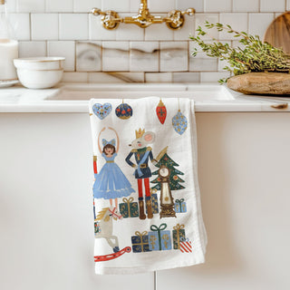 nutcracker holiday kitchen towel classic christmas scene
storybook nutcracker christmas dish towel decor
christmas toy soldier kitchen towel festive design
holiday towel with nutcracker characters and gifts
nutcracker christmas illustration kitchen towel