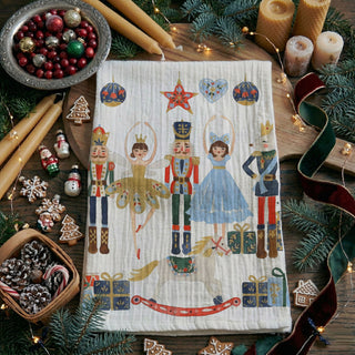 Nutcracker Christmas Kitchen Towel – Vintage Ballet Holiday Dish Towel, Classic Christmas Decor, Festive Kitchen Gift, Farmhouse Holiday Tea Towel