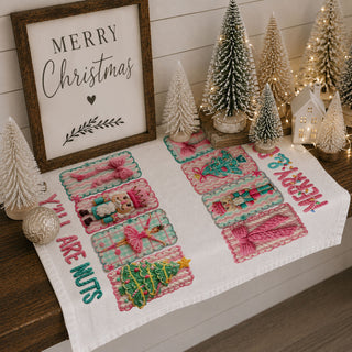 pink christmas kitchen towel gift idea for her holiday decor
cute feminine christmas dish towel stocking stuffer idea
nutcracker themed christmas towel gift for mom or friend
holiday kitchen towel gift pink aesthetic home decor