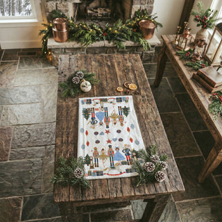 farmhouse christmas kitchen towel nutcracker design
cozy holiday kitchen decor elegant dish towel
rustic christmas kitchen towel classic holiday style
neutral christmas kitchen decor nutcracker towel