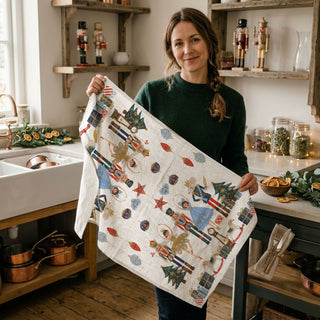 holiday kitchen towel with ballet and nutcracker theme
classic christmas ballet decor kitchen accessory
christmas gift for dancer nutcracker kitchen towel
gift for ballet lover christmas kitchen decor