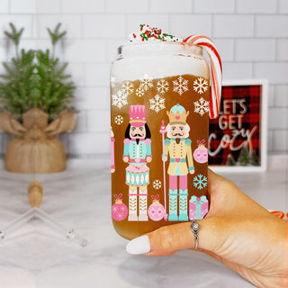 Wholesale Nutcracker Glass cup with straws