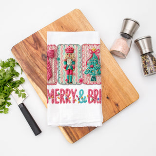 chic holiday kitchen towel pink and green festive palette
decorative christmas dish towel for stylish home kitchen
seasonal pink kitchen towel christmas home decor accessory
holiday home styling towel pink festive decor