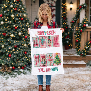 pink christmas kitchen towel gift idea for her holiday decor
cute feminine christmas dish towel stocking stuffer idea
nutcracker themed christmas towel gift for mom or friend
holiday kitchen towel gift pink aesthetic home decor