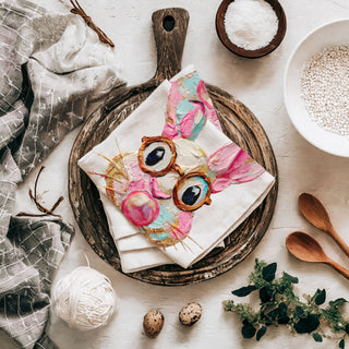 Wholesale Abstract Painted Bunny Glasses Kitchen Towel 18x28 | Colorful Art Easter Flour Sack Cotton | Modern Farmhouse Spring Decor
100 cotton flour sack towel soft absorbent
premium quality cotton easter kitchen towel
high quality farmhouse towel spring edition
durable colorful towel for modern farmhouse