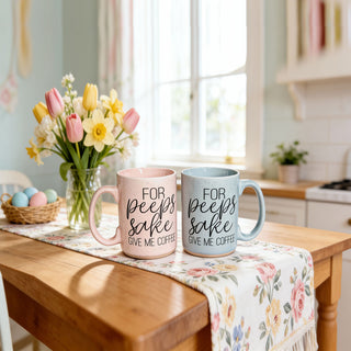 easter bulk order mugs
spring wholesale items
spring gift for her
coffee lover gift
easter brunch mug
pastel pink coffee cup in bulk