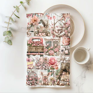 Victorian pink bunny kitchen towel with bicycle and roses spring
Blush pink cottage bunny dish towel Easter egg basket garden
Vintage pink bunny kitchen towel rose covered cottage farmhouse
Dusty rose bunny towel with pink pumpkins cottage Easter