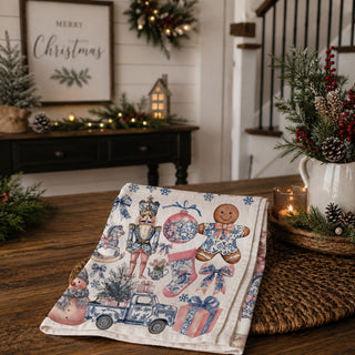 Bulk stylish holiday kitchen towel
unique Christmas kitchen towel
pretty Christmas tea towel
coquette Christmas tea towel
Christmas kitchen towel with bows and ornaments
vintage style Christmas kitchen decor
Christmas dish towel pink and blue
holiday towel with pastel Christmas design
Christmas kitchen towel with playful holiday print
pink vintage Christmas kitchen accessory
blue vintage Christmas tea towel
Christmas towel with whimsical holiday icons
Christmas towel with ornaments and presents