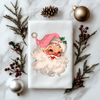 Hot selling pink Christmas kitchen towel
Pink Santa kitchen towel while supplies last
Vintage Santa kitchen decor limited time
Christmas pink Santa towel seasonal