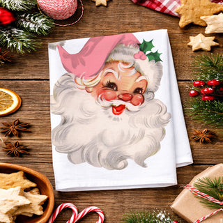 Pink Christmas kitchen towel free shipping
Best price pink Christmas kitchen decor
Buy vintage Santa kitchen towel online