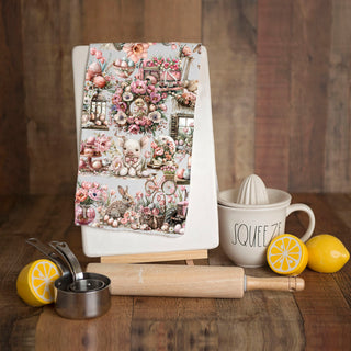 cute bunny towel for farmhouse kitchens
blush easter towel for cottagecore decor
floral bunny towel perfect spring gift idea
limited edition farmhouse easter towel
pastel farmhouse kitchen towel spring florals
shabby chic bunny towel for spring home styling
easter kitchen towel with pink roses and eggs