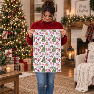 christmas santa pattern kitchen towel pink festive theme
holiday print tea towel santa claus repeating pattern
seasonal kitchen linen christmas santa and tree design
christmas themed dish towel pink and green holiday print
holiday kitchen textile santa claus and ornament design
winter christmas kitchen towel santa pattern aesthetic