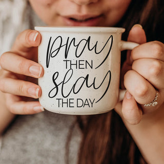 encouraging faith mug for early morning quiet time
Christian mug with positive start the day message
ceramic mug for Christian woman’s prayer closet
uplifting faith quote mug with neutral background