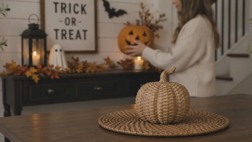 Resin rattan pumpkin decor set for fall and Halloween
Luxury fall pumpkin decor for indoor and outdoor styling
Rattan style resin pumpkins for autumn home decor
Indoor outdoor pumpkin decor set with woven rattan look
Fall tabletop pumpkin decorations with luxury rattan texture
Halloween pumpkin decor with rustic woven design