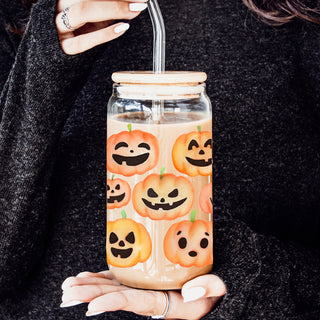 Halloween mason jar style drink container
Fall decor drinking glass
Spooky season tumbler
Halloween party drinkware