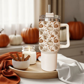 Wholesale autumn pumpkin floral cup
cozy fall hydration cup
neutral pumpkin tumbler for moms
cute pumpkin tumbler aesthetic
warm autumn pumpkin drinkware
fall coffee tumbler with pumpkins
pumpkin spice aesthetic travel mug
large handled pumpkin tumbler
neutral harvest coffee cup