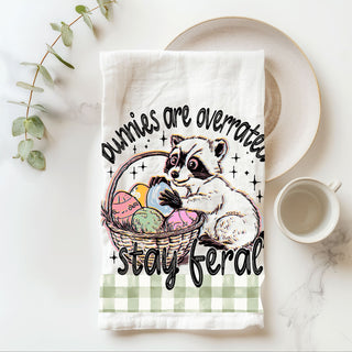 Bunnies are overrated stay feral kitchen towel raccoon Easter
Funny raccoon kitchen towel Easter eggs gingham farmhouse
Stay feral raccoon dish towel funny Easter spring humor
Raccoon Easter basket kitchen towel bunnies overrated funny