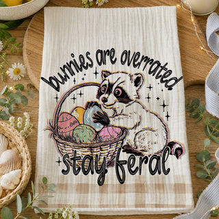boutique easter towel wholesale funny
easter gift towel best seller funny 
farmhouse easter decor towel raccoon
limited edition funny easter towel
trendy stay feral towel for spring kitchen