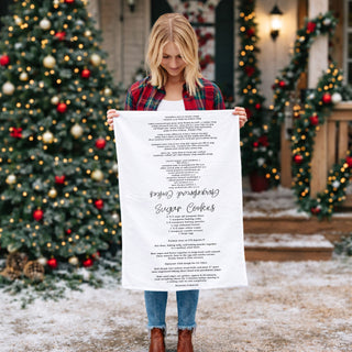 Wholesale christmas dish towel with printed baking recipes for cookies
holiday kitchen towel with baking instructions for festive cookies
christmas baking towel with functional recipe design for kitchen
festive towel for baking cookies with printed instructions