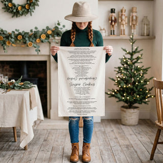 unique christmas kitchen towel with recipe printed
novelty holiday baking towel functional gift idea
fun christmas towel with cookie recipe design
creative kitchen towel with baking instructions print
holiday towel with built in cookie recipe idea
