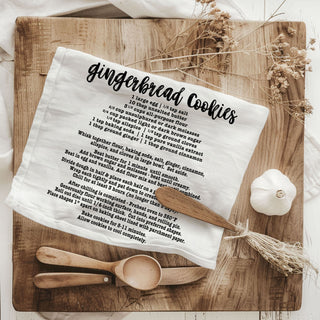 christmas tea towel recipe baking gingerbread cookies
holiday dish towel printed gingerbread recipe
decorative kitchen towel with christmas cookie recipe
soft cotton kitchen towel gingerbread recipe design
christmas hand towel baking recipe gingerbread cookies