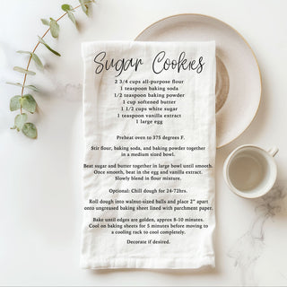 christmas towel with recipe so you dont forget ingredients
holiday kitchen towel with baking instructions built in
recipe towel to make baking easier during holidays
kitchen towel that helps you bake cookies step by step
holiday baking towel with instructions printed clearly