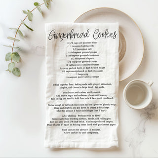 christmas towel for easy cookie baking at home
recipe kitchen towel for beginner holiday baking
holiday towel with baking directions for cookies
christmas kitchen towel that simplifies baking process
festive towel with recipe for quick cookie making