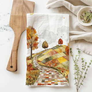 Patchwork Road Fall Kitchen Towel – Autumn Trees Flour Sack Dish Towel for Cozy Farmhouse Décor wholesalers usa
Thanksgiving or housewarming gift for fall lovers.