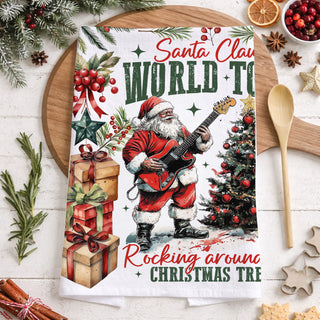 woman holding rock Santa Christmas kitchen towel
holiday kitchen towel displayed festive Santa decor
Christmas towel styled in modern farmhouse kitchen
Santa music towel lifestyle holiday home
festive kitchen towel Christmas Santa scene
early Christmas decor kitchen towel Santa
last minute Christmas gift kitchen towel music