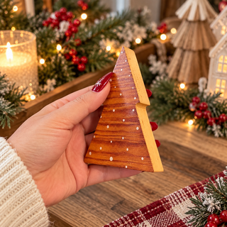 farmhouse holiday tree decorations
wooden Christmas trees for table decor
rustic Christmas tabletop trees
minimalist Christmas tree decorations
neutral holiday home decor