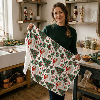 christmas kitchen towel flat lay holiday decor styling
festive towel styled with ornaments pine branches cookies
holiday kitchen towel on wooden board christmas decor
christmas towel styled with baking tools candles greenery
holiday dish towel styled cozy christmas kitchen scene