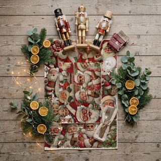personality driven Christmas Santa dish towel
festive Santa expressions kitchen towel
detailed Santa illustration holiday towel
Santa portrait style Christmas kitchen towel
whimsical Santa personality decor towel