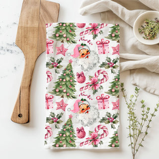 christmas pattern towel with trees bows and candy canes
cute repeating christmas icons kitchen towel design
holiday print cotton towel santa claus motif
christmas pattern textile kitchen towel festive theme
modern farmhouse christmas kitchen towel pink santa
traditional meets modern christmas kitchen decor towel