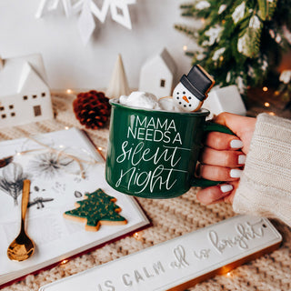 Festive mug with Mama Needs a Silent Night phrase
Mama Needs a Silent Night mug for hot cocoa
Funny Christmas cocoa mug for moms
Holiday coffee mug with mom life Christmas saying
Cute Christmas mug for mom gifts
Mama Needs a Silent Night mug for Christmas morning coffee
Funny red and green Christmas mug for moms
Christmas mug with playful silent night quote