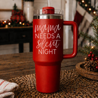 Christmas morning coffee tumbler 40oz
Holiday morning tumbler red green
Funny Christmas gift tumbler 40oz 
Christmas gag gift tumbler  red green
Humorous Christmas tumbler  40oz
Christmas joke tumbler with handle 