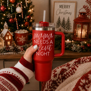 Christmas tumbler for new mom 40oz gift
Holiday gift for working mom tumbler
Christmas tumbler for busy mom 40oz
Large 40oz Christmas tumbler for tired moms
Christmas holiday drinkware for exhausted moms 40oz
Stainless steel Christmas mom tumbler 40oz mama needs a silent night saying