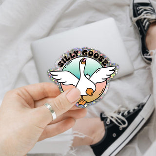 Silly Goose Glitter Sticker