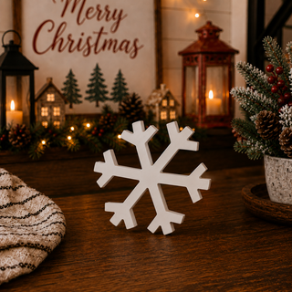 Christmas home décor gift for a new homeowner
White snowflake figurines for a teacher gift
Set of three white wooden snowflake decorations for Christmas
Freestanding MDF snowflakes for holiday mantel and shelf décor
White wooden Christmas snowflakes in three assorted sizes
Rustic snowflake tabletop decorations for a farmhouse Christmas
Neutral white winter decorations for shelves and mantels
Wooden snowflake figurines for indoor Christmas decorating