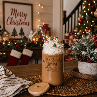 funny holiday caffeine lover gift
Christmas coffee addict gift idea
Christmas morning coffee glass tumbler