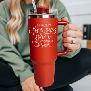 Funny Christmas gift tumbler 40oz 
Christmas gag gift tumbler  red green
Humorous Christmas tumbler  40oz
Christmas joke tumbler with handle 
Sassy Christmas tumbler e 40oz