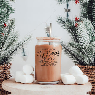 funny Christmas stocking stuffer for women
Christmas hostess gift coffee tumbler
holiday glass tumbler for iced coffee lovers